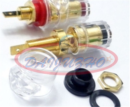 2pcs Dual-purpose pure copper gold-plated speaker horn binding Brand new - Picture 2 of 6