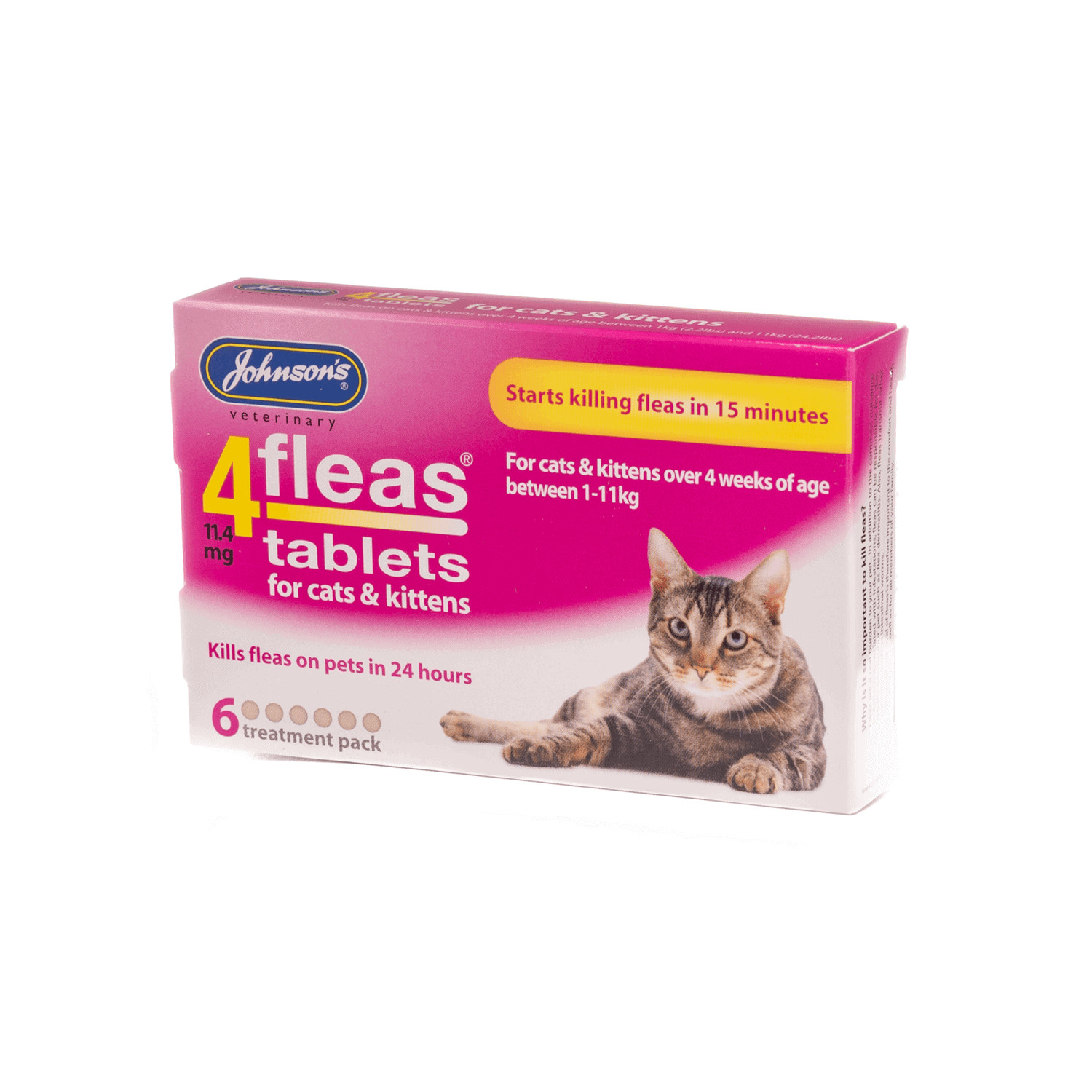 Johnsons 4fleas Cats & Kittens Treatments Flea Killer Tablets 6 Treatment Pack