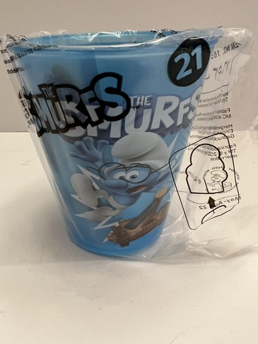 Burger King Schlumpf Tasse #21 Brainy Schlumpf brandneu versiegelt 2022 blau - Bild 6 von 8