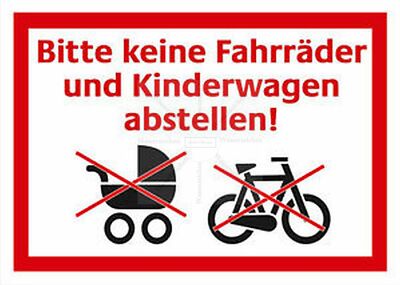 30cm Car Sticker Please No Bikes Pram Parking Prohibited 59