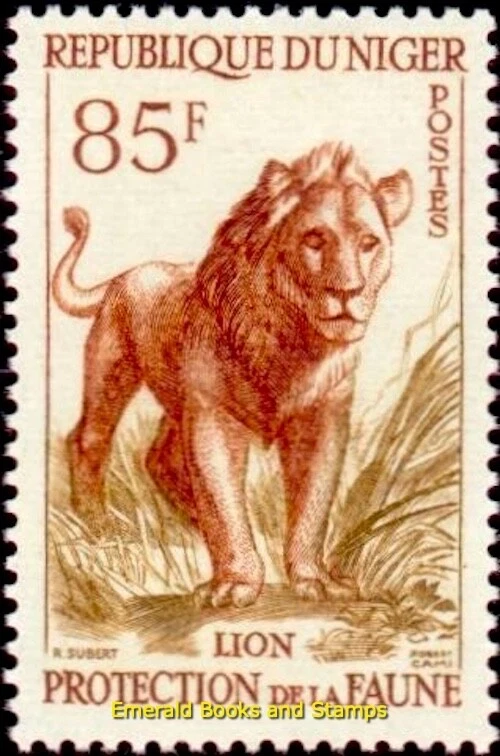 EBS Niger 1960 - Vida silvestre - Avestruz - León - NE 105-108 - MNH** - cv $31 Foto 4 de 4