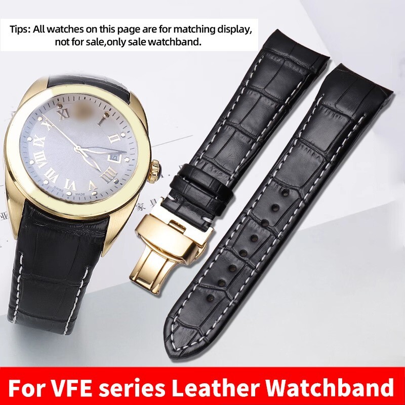 For VERSACE V-SportII VFE130015 160017 Leather Watchband Curved