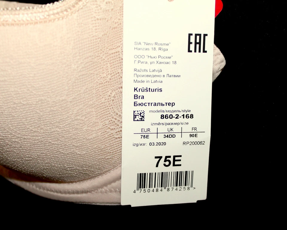 Sujetador ROSME Grand Moldeado Balconette Rubor Rosa Talla 34DD UE Talla 75E Foto 4 de 4