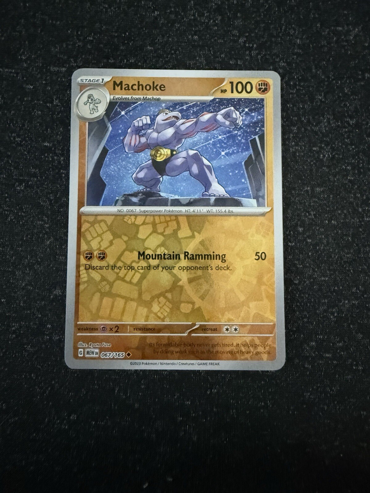 Machoke 067/165- Pokemon 151- Reverse Holo Uncommon- NM/M