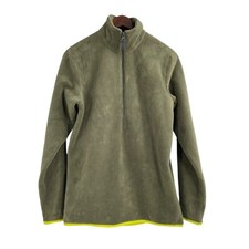 Helly Hanson Feather Pile Ivy Green Quarter Zip Fleece Pullover Mens Size Small
