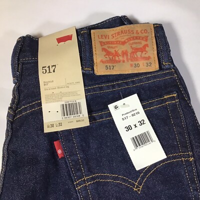 Levis Men's 30 x 32 Levi's 517 Bootcut Slim Fit Dark Wash 2016