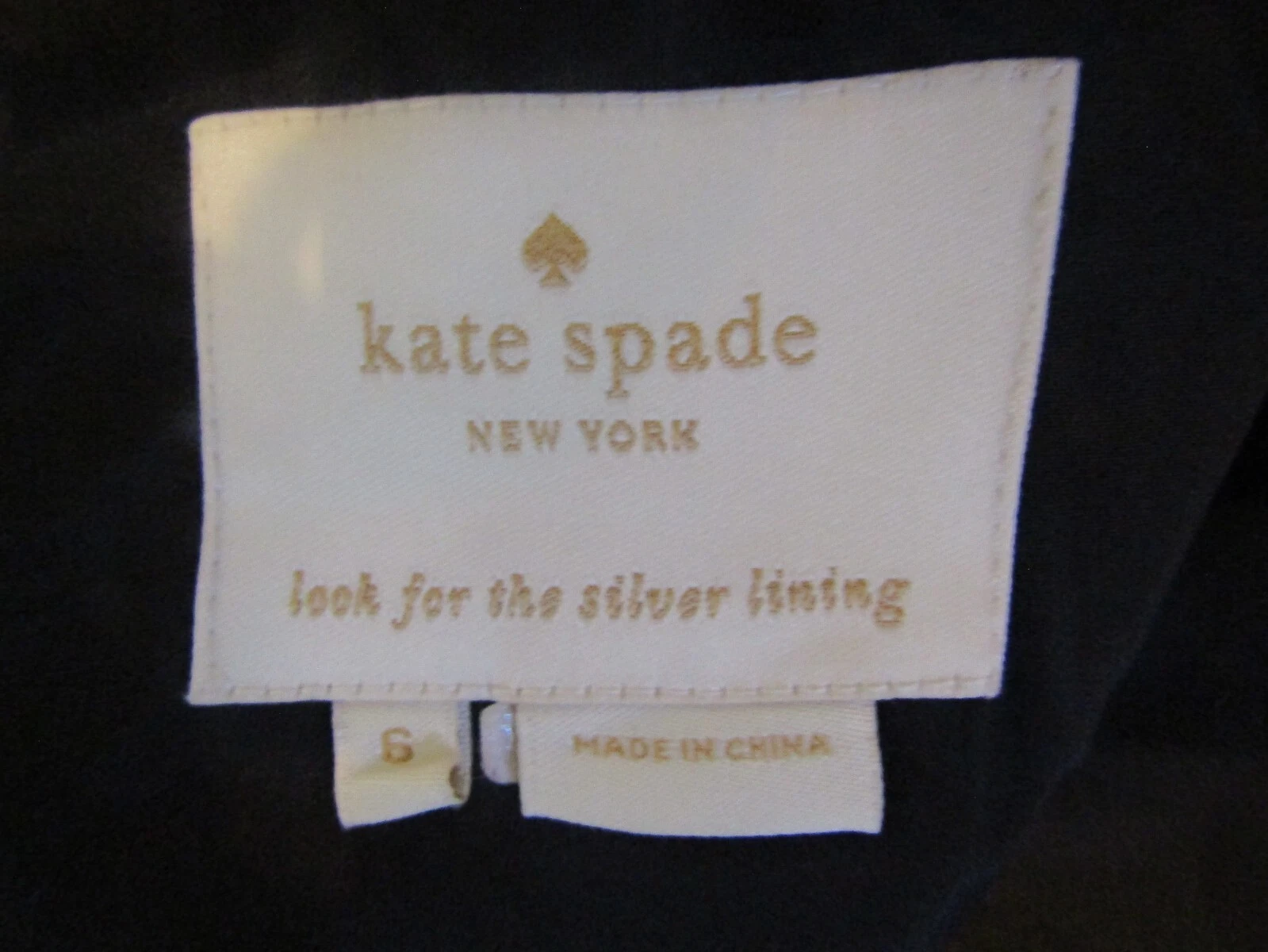 Abito Kate Spade nero fiocco crema de la crème elasticizzato crepe vendita al dettaglio $398 taglia 6