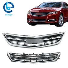 Front Upper & Lower Grille Chrome Black For Chevrolet Impala 2014-2020
