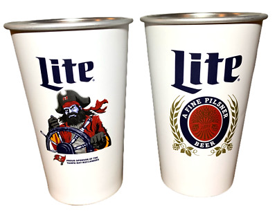 Miller Lite 16 oz Aluminum Cups - Florida Tampa Bay Buccaneers | Set of Two (2)