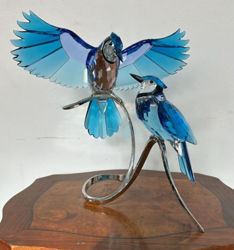 Swarovski Crystal Figural Group Of Two Courting Birds - Picture 1 of 18