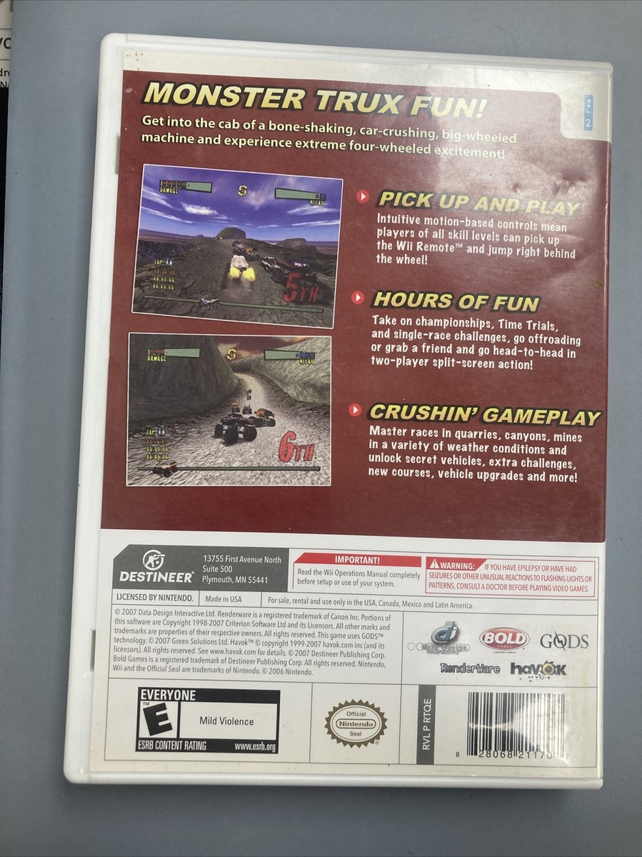 Monster Trux: Offroad (Nintendo Wii, 2008) 828068211707|