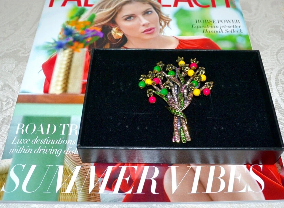 Nuevo $180 HEIDI DAUS Deslumbrante Recuerdo Floral Acento Broche Pin Cristales Foto 4 de 4