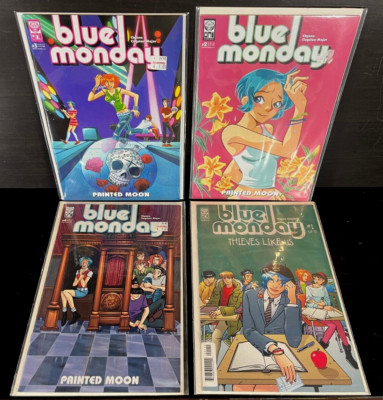Oni Press Comics BLUE MONDAY 1 2 3 4 Lot Painted Moon Thieves Like Us Clugston
