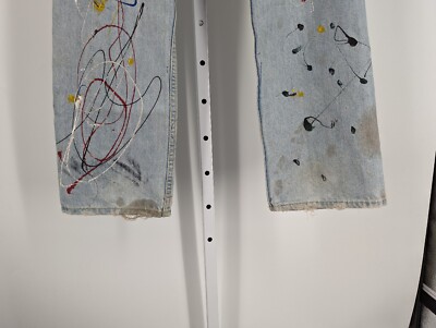 Number N Ine Paint Splatter Thrashed Studded PAIN Grunge Jeans