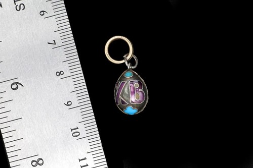 A 1910s Silver And Enamel Imperial Russian Egg Pendant, Cloisonne Letter - Picture 5 of 5