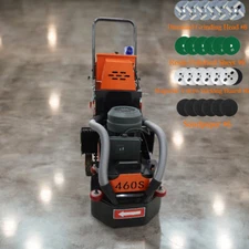 220V Concrete Floor Grinder Polishing Machine w/ 30L Dust Bucket 6 Grinding Head