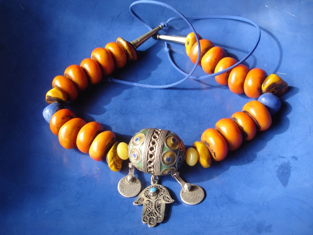 Beaded best sale hamsa necklace