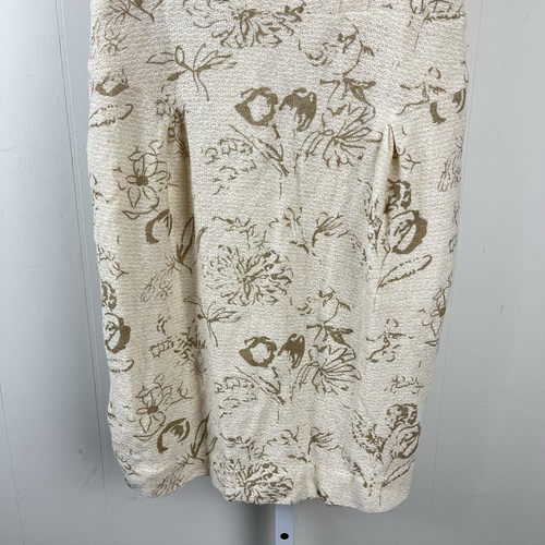 Anthropologie Moulinette Soeurs Dress Cream Metallic Gold Open Back Size 4 - Picture 3 of 8