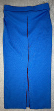 NWT Zara Womens Pencil Skirt Size Medium Knit Ribbed Midi Bluish Stretch New