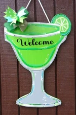19" Welcome MARGARITA SIGN Deck Patio Pool Wall Art Door Plaque Backyard