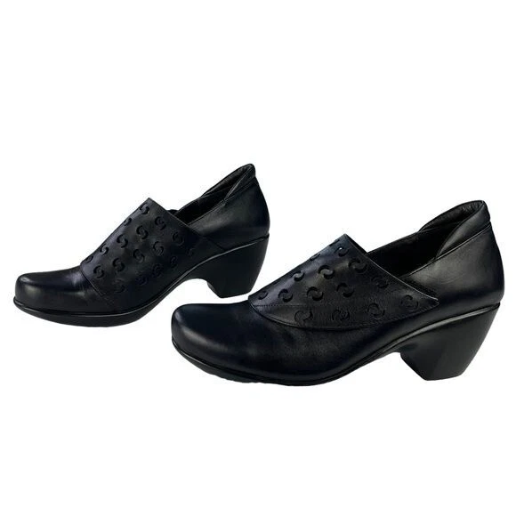 Naot Precious Lase Cut Leather Slip On Heels Black Womens Size EU 41 US 10-10.5 - Image 3 of 4