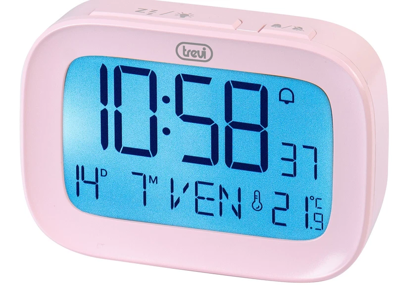 Orologio Digitale Sveglia TREVI Rosa con Termometro