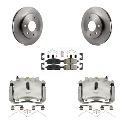 Brake Caliper Rotor  Semi-Metallic Pad Front Kit For Ford F-150 Lincoln Mar
