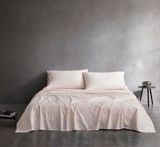 SLEEP/RX 4 Pc 100 Cotton Queen Sateen Sheet Set, Blush, Graphene Infused NEW