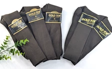 BROWN NWT 5!😍Vintage Gold Toe Men's Metropolitan Canterbury Midcalf Made USA