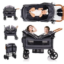 Expedition Wagon Stroller for 2 Kids, Adjustable Canopy, All-Terrain Wheels,Grey