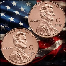 2025 OMEGA PENNY P - D 2 PENNIES TOTAL BU COUNTER STAMPED Omega NEW