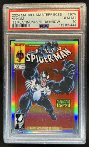 2024 Marvel Masterpieces '92 Platinum Venom Variant Cover Rainbow #97-V PSA 10
