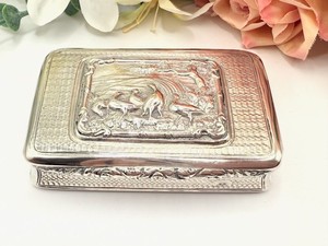 Antique George IV Sterling Silver Snuff Box, Grouse & Hunting Scene, 1828, 85g