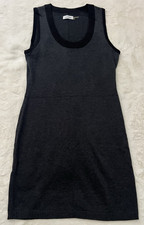 Calvin Klein Womens Medium Sleeveless Knit Sweater Dress Gray Black