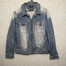 Y2K Rocawear Denim Trucker Jean jacket Grunge Faded Hip Hop Men 44 XL