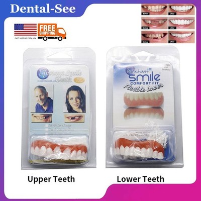 SECURE INSTANT SMILE False Fake Cosmetic Artificial Veneer Costume LOWER TEETH