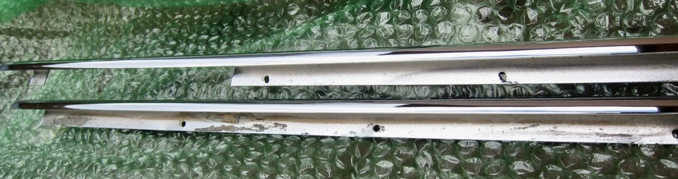 RE-CHROMED ORIGINAL PORSCHE 356 B C COUPE EXTERIOR L&R TOP OF DOOR TRIM SET - Image 2 of 4