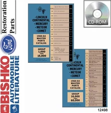 Lincoln & Mercury 1960 - 1964 Digital Parts Book - Disc CD