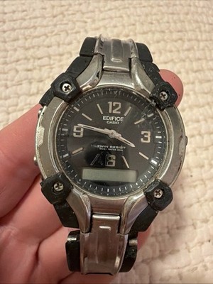 Vintage Casio Edifice AMW-200 Japan Digital/Analog For Parts Untested. No Band