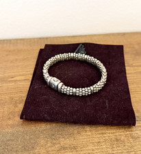 LAGOS Sterling Silver Caviar Multi Row Beaded Bracelet 8 Signed Designer