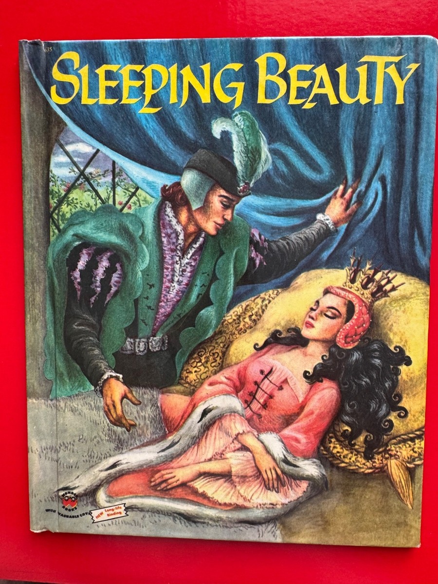 Rare VTG 1956 Sleeping Beauty Wonder books Vibrant Illustrations
