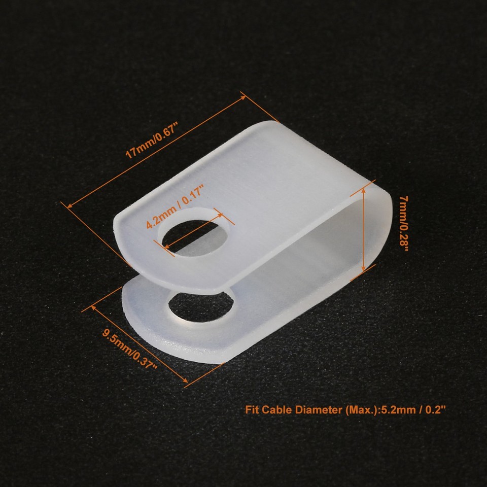 Sourcing Map 30 Fermacavo A Clip Tipo R In Nylon Per Cavi 3.1 Mm | Organizzatore Fili Per Scrivania - 2