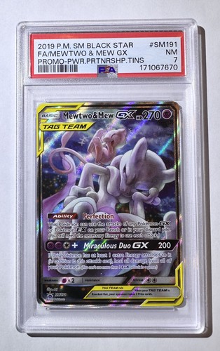 Mewtwo & Mew-GX graded PSA 7 for sale on eBay