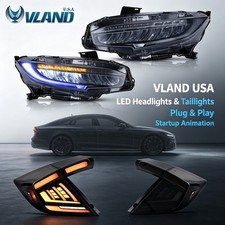 Led Headlights Wblue Animationled Tail Lights For 17-21 Honda Civic Hatchback Led Headlights Wblue Animationled Tail Lights For 17-21 Honda Civic Hatchback