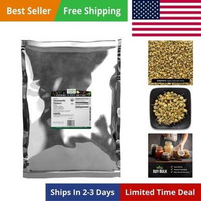 Organic German Whole Chamomile Flowers, 1-pound Bulk Bag, Makes Relaxing/Calm...