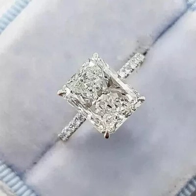 2,70 ct Radiant Cut IGI-zertifizierter im Labor gezüchteter Diamant Ehering 1...