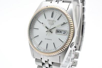 [N MINT] SEIKO 5 7S26-0500 Silver Day/Date 36mm 21J Automatic Men's JAPAN Watch