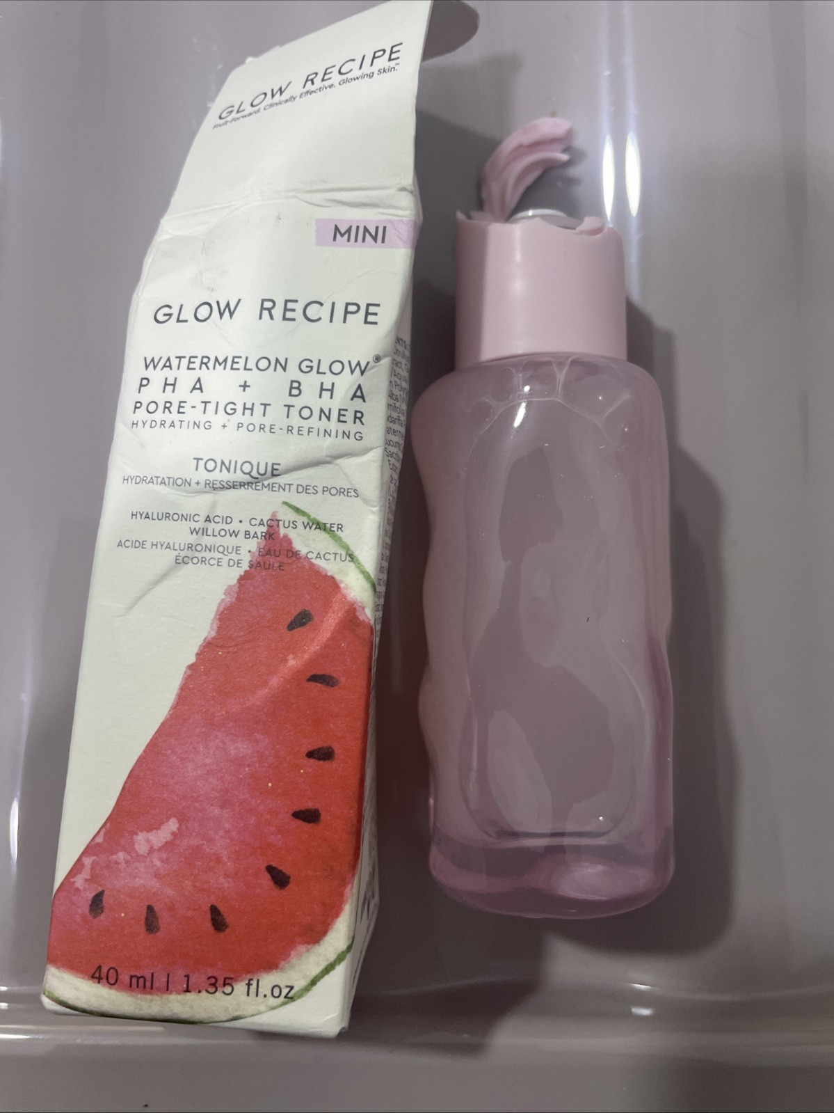 Glow Recipe Watermelon Glow PHA + BHA Pore Tight Toner 40ml - (Lid damage)
