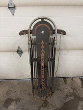 Vintage Skippy Sno Plane Machine Age Art Deco Sled 46  Tall