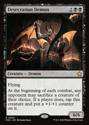 x1 Desecration Demon R MTG Foundations M/NM, English